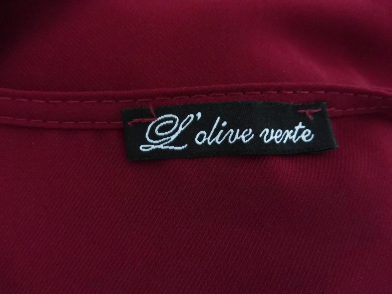 💄Túnica de gasa plisada rojo oscuro L'Olive Verte (T44) - Fabricada en Italia – photo 6